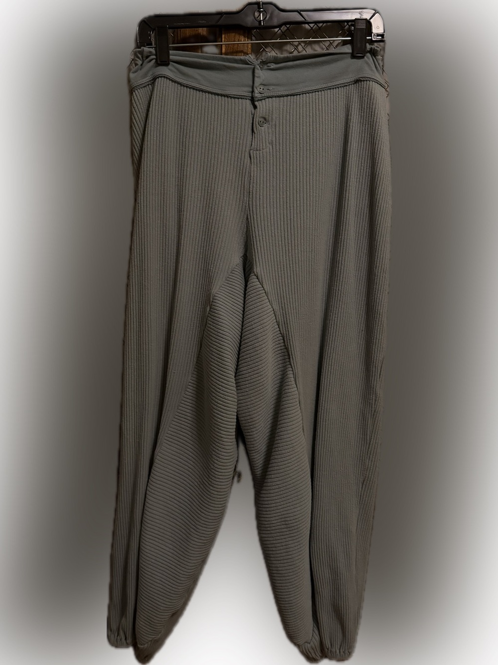Free People Ribbed Lounge Pants in Sage Green SIZE MEDIUM
